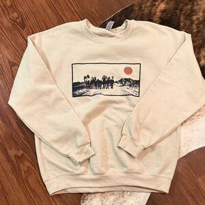 Tan Graphic Crewneck Sweater